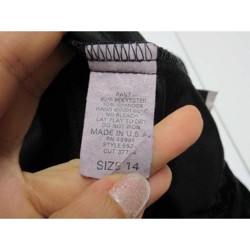 R&M Richards Pant Set Womens Size 14 Floral Velvet 2pc Evening Party Event Black - Picture 9 of 12